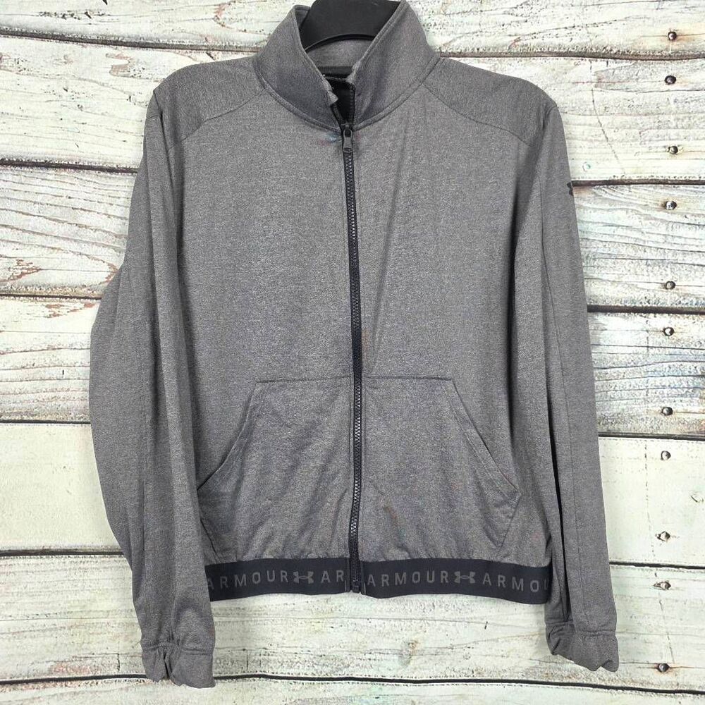Under Armour Womens HeatGear Zip Jacket Gray Small